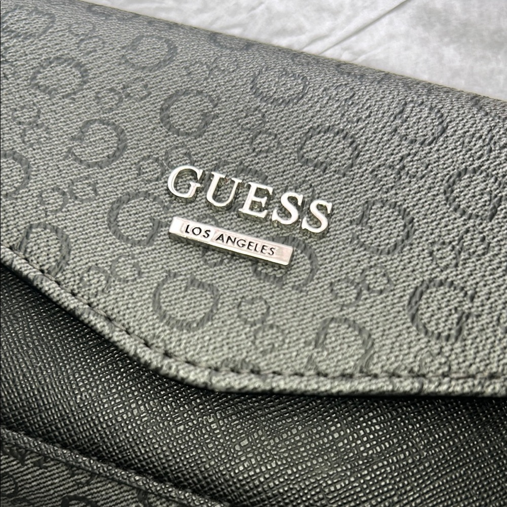 Guess Embossed Black Clutch